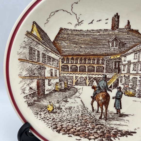 Vernon Kilns Bits of Old England Collectible Plate No. 7 Man on Horseback 8.25" - Picture 4 of 6